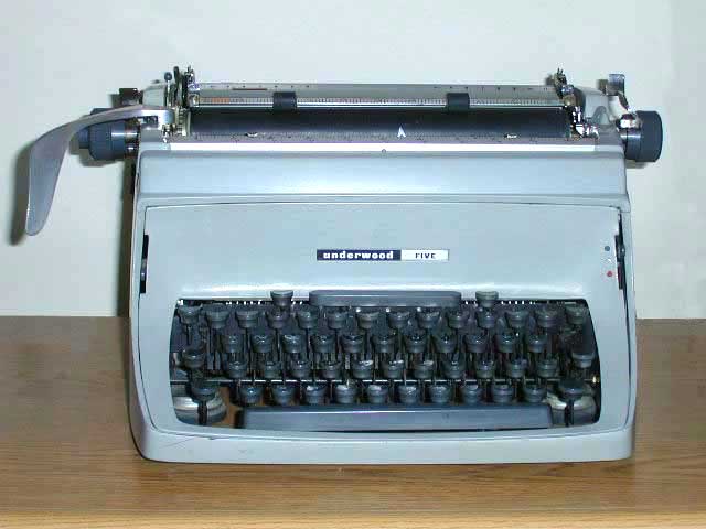 A typewriter on a table