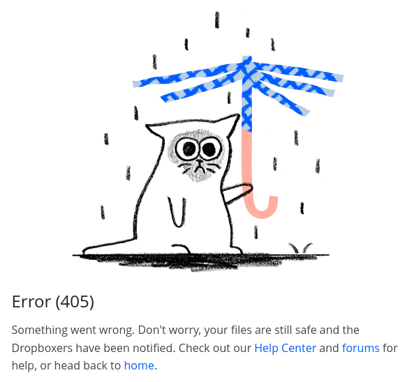 Screenshot of Error (405) when logging in with all third-party resources blocked.