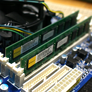 Computer memory inserted into memory slot
