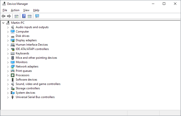 Device Manager in Windows 10