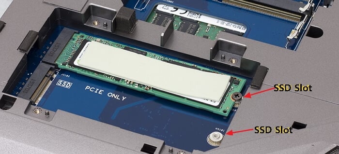 Laptop SSD slots