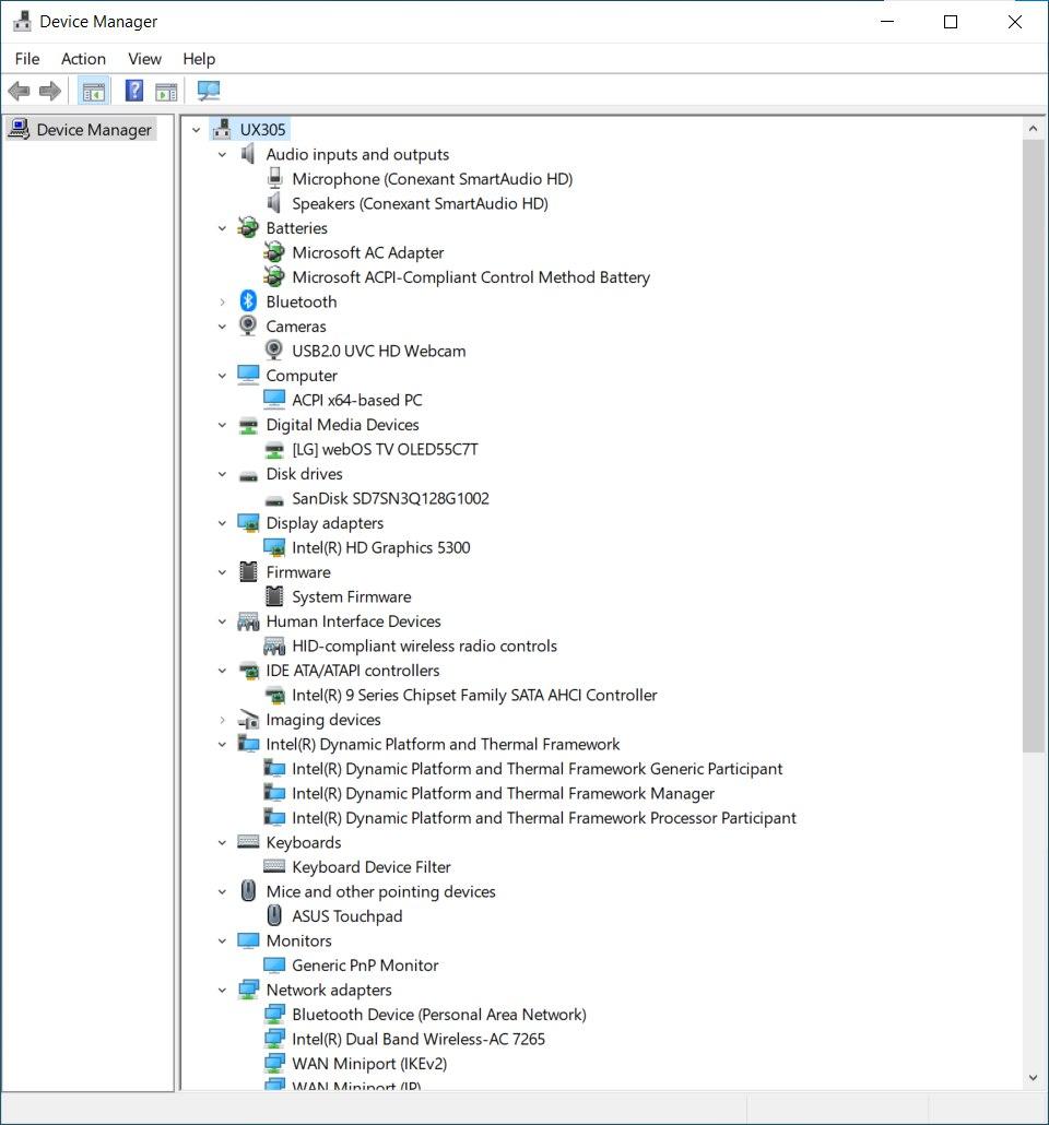 screenshot of Device Manager in Windows 10