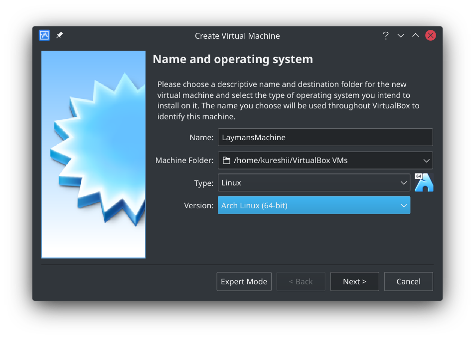 Creating a virtual machine in Virtualbox