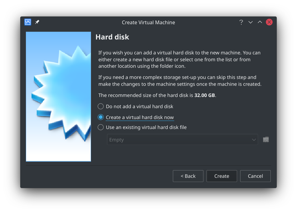 Configuring virtual hard disk in Virtualbox