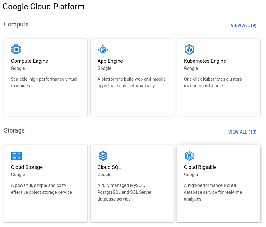 Google Cloud Storage’s main cloud offerings